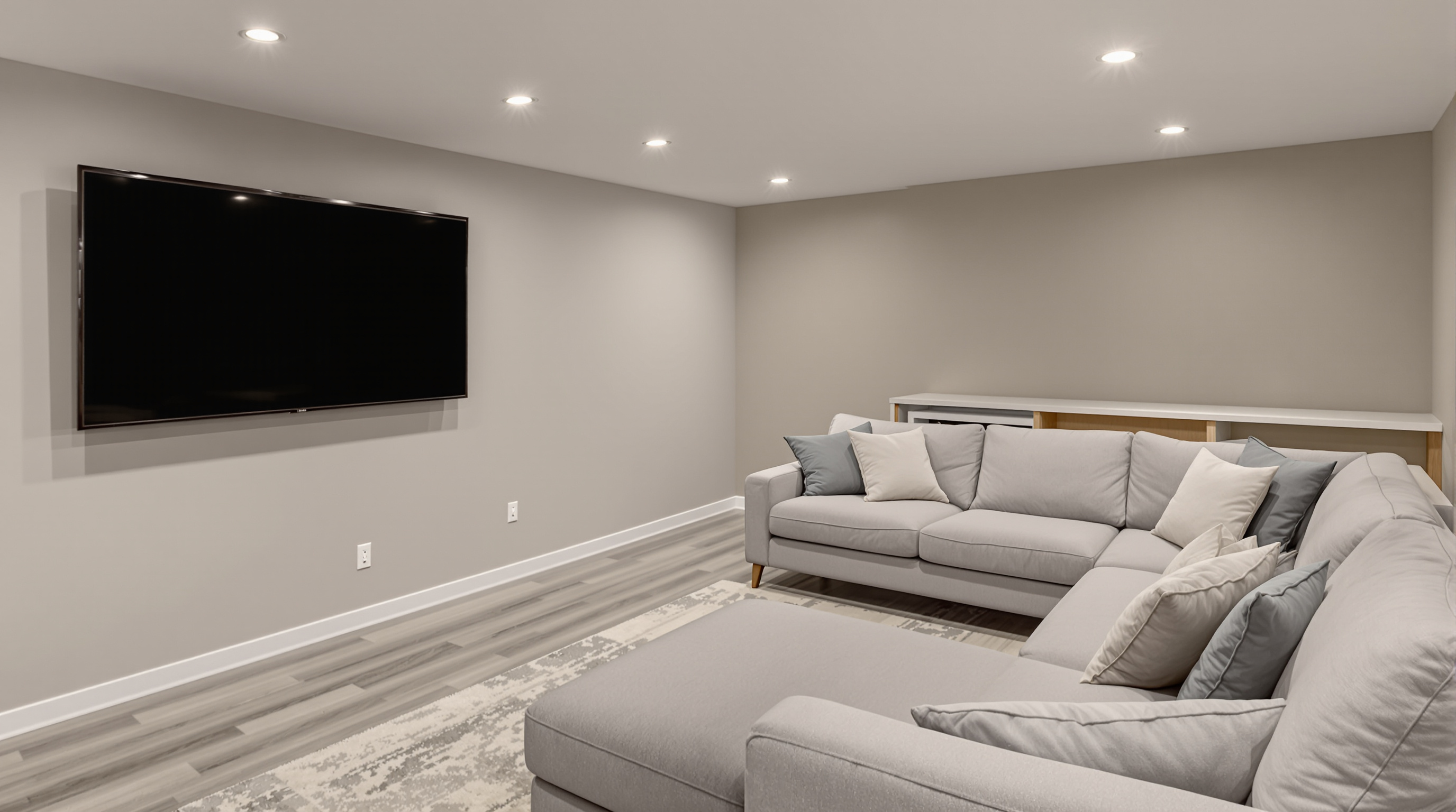 Finished basement with egress window
